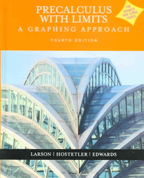 Precalculus With Limits by Bruce H. Edwards, Robert P. Hostetler, Ron Larson (2005, Hardcover)