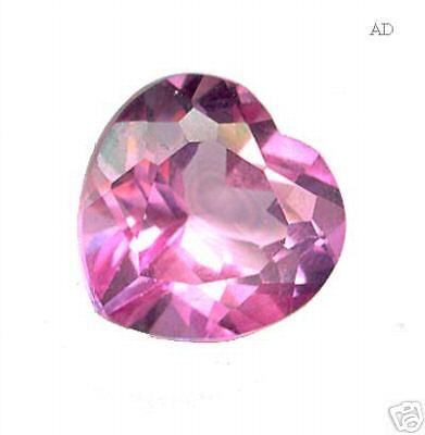 10mm HEART GENUINE BRIGHT PINK GENUINE TOPAZ 4.28 CTS  