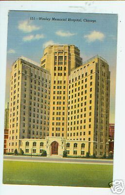 Wesley Memorial Hospital Chicago IL Cook Postcard  