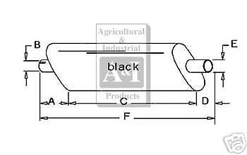 JD New Muffler Assembly for 4650 4840 4850  