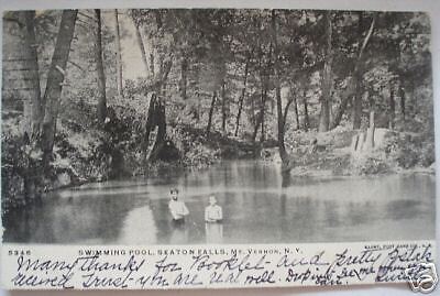 MT. VERNON NY SWIMMING POOL SEATON FALLS 1906 KIDS PC  