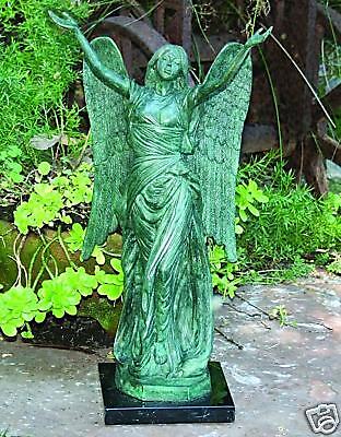 18 Bronze & Marble Garden Celestine Angel Statue  