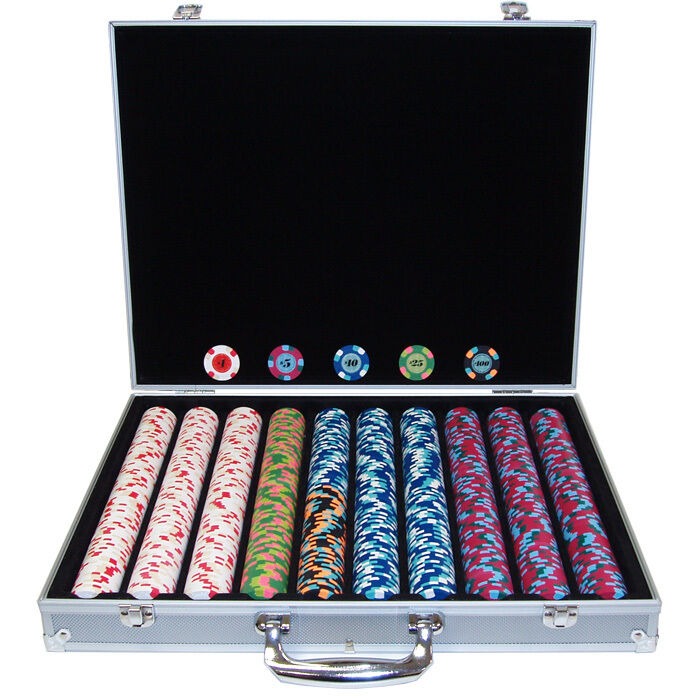 GENUINE PAULSON FULL CLAY 1000 Chip Poker Set   NEW  