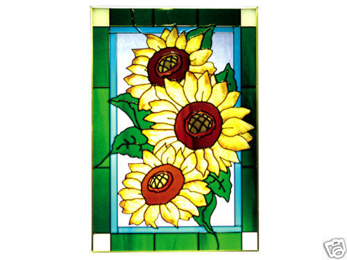 20.5 Stained Glass Sunflower Window Panel Suncatcher  