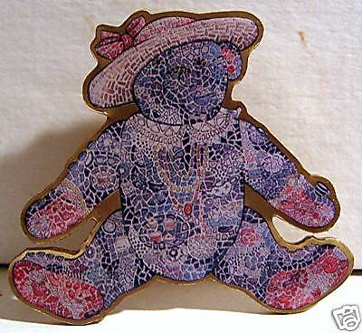 Blueberry Teddy Bear Enamel Pinback Kansas City March  