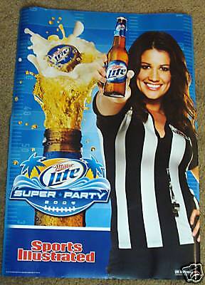 MILLER LITE SUPER BOWL PARTY 2009 BEER POSTER NEW  