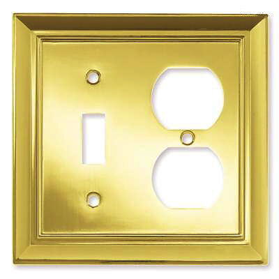 BRAINERD Brass Single Switch Duplex Outlet Cover 64222  