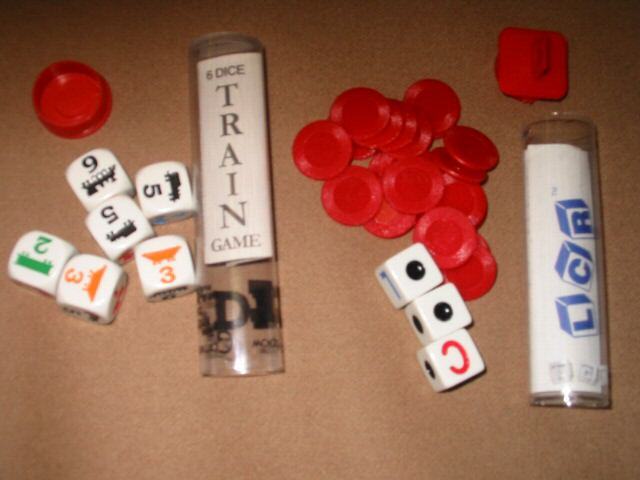 DICE GAMES   THE TRAIN DICE GAME & THE LCR DICE GAME  