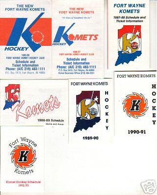 1989 90 Fort Wayne Komets Hockey Pocket Schedule IHL  