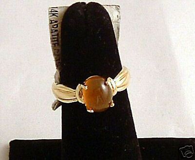 14K Gold Apatite Cats Eye Ring (6.5 26)  