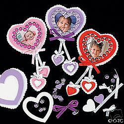 SEQUIN Foam HEART Magnet PHOTO FRAME Kids Craft Kits  