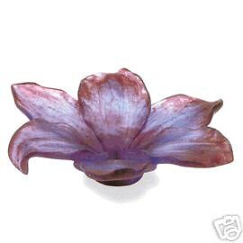 Daum Crystal Amaryllis Amethyst Bowl  