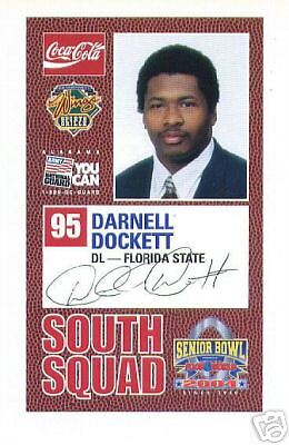 DARNELL DOCKETT FSU NOLES CARDINALS 2004 SENIOR BOWL RC  