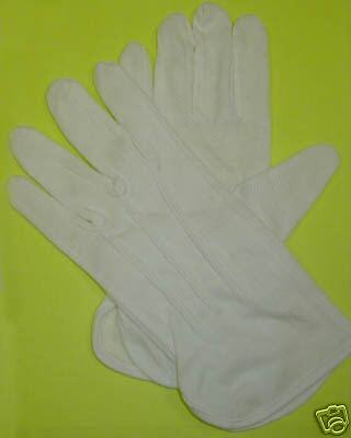 White Cotton Gloves Slip On Sure Grip XLarge (Dozen)  