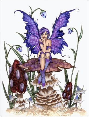 Amy Brown Print New Bored Fairy Faery Mushroom Fantasy