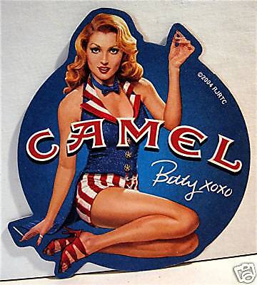 RJ R Camel Cigarette 3 Pinup Pin Up Girl Betty Coaster  