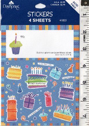 Birthday Christian Stickers   Gift Tag   Greeting Cards  