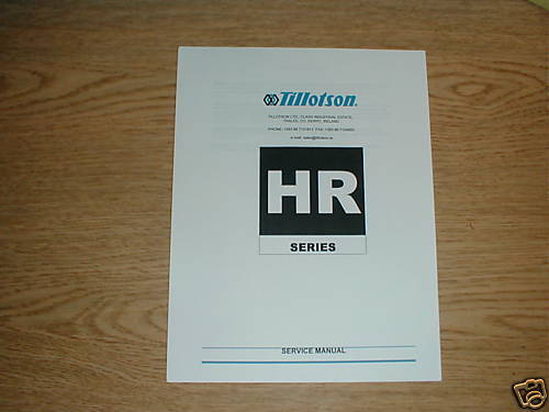 TILLOTSON SNOWMOBILE HR CARBURETOR SERVICE MANUAL  