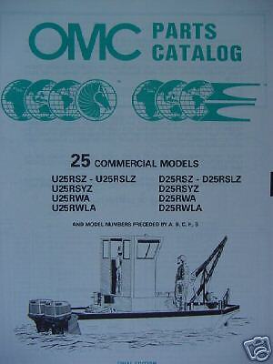 1988 25 COMM EVINRUDE JOHNSON OUTBOARD PARTS CATALOG  