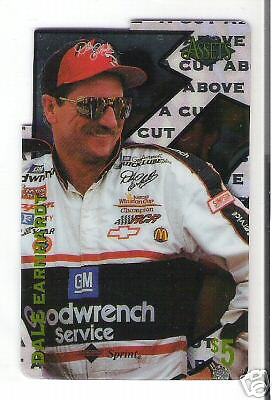 Phone card Dale Earnhardt 1996 Classic Assets $5 diecut  