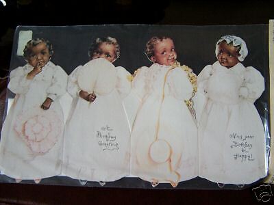 African American Babies Victorian Birthday card LRGE  