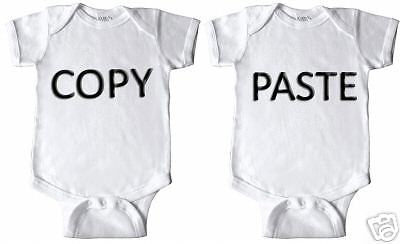 TWINS   COPY and PASTE custom baby ONESIES set of 2  
