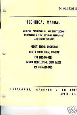 Flight Helmet, SPH 4, Reg and Ex Large, Maint/Parts  