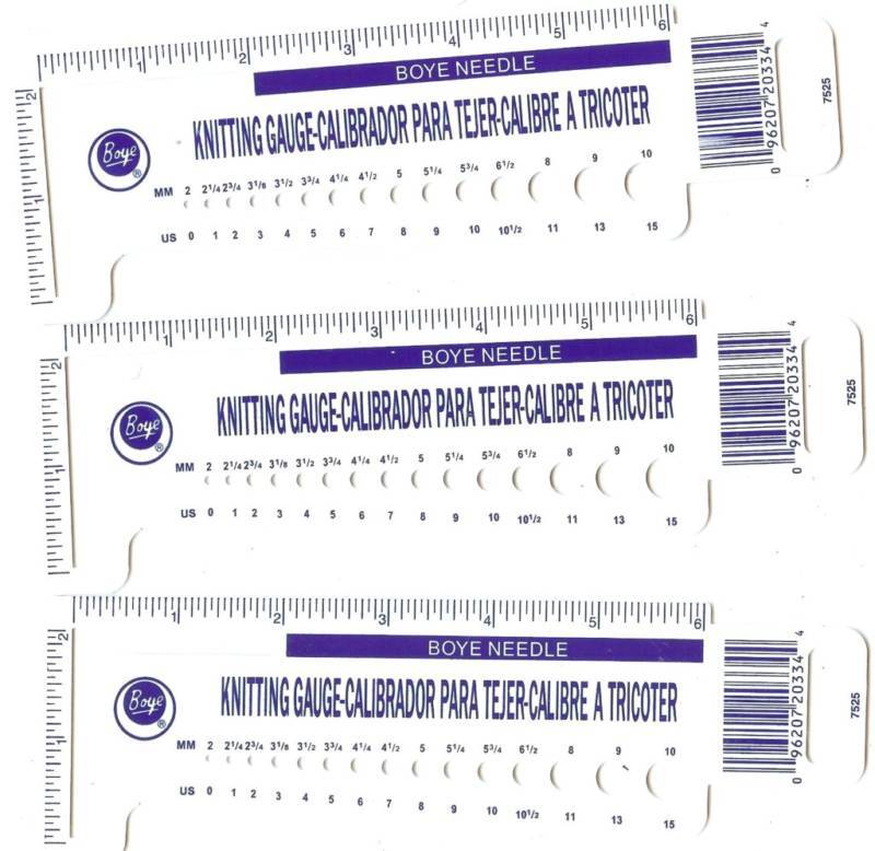 BOYE KNITTING & CROCHETING GAUGE RULER  