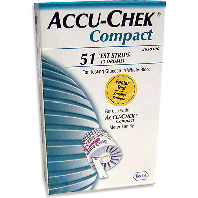 Accu Chek Compact Test Drums   51 tests, 3 drums  