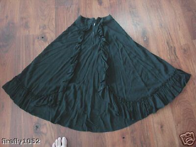 VINTAGE 1940S BLACK RAYON FRENCH PEPLIN RUFFLE SKIRT  