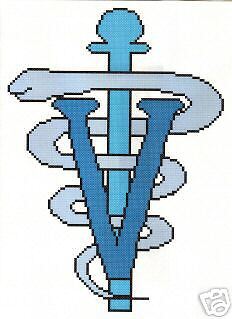 VETERINARY LOGO CROSS STITCH PATTERN counted  