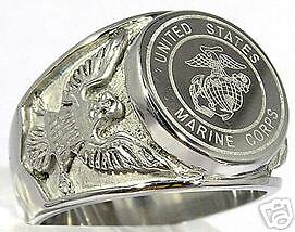Mens Stainless Steel Marine Corp. Ring Sz. 15 New  