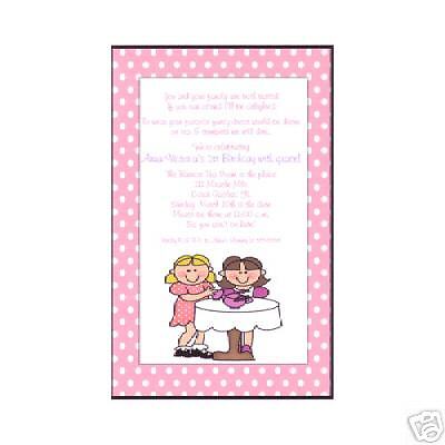 Girls Birthday Tea Party Invitations~Dress up  