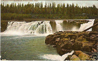 OLD PHOTO POSTCARD Williamette Falls PORTLAND OR 1909  