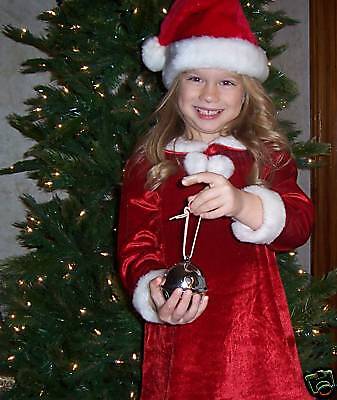 Polar Express Bell # 14 Chrome Sleigh BIG Bell w red  