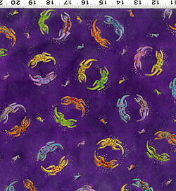 SECRET JUNGLE FABRIC by LAUREL BURCH/LIZZARD ON PURPLE  