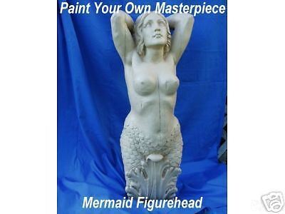 NAUTICAL MERMAID FIGUREHEAD U PAINT CRAFTS HOME DECOR  