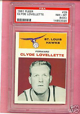 CLYDE LOVELLETTE 1961 62 FLEER #21 NM MINT 8 (OC) PSA  