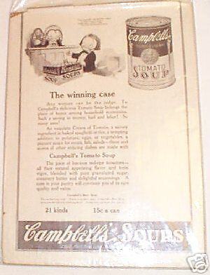 1921 Campbells Soup Ad   Campbell Kids Cute SEE  