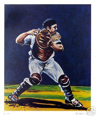 Thurman Munson NY Yankees Bill Gallo art litho gsart  