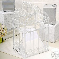 New White Bird Cage Reception Card Holder Wedding Decoration or 