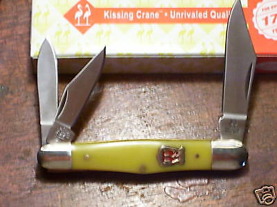 KISSING CRANE YELLOW FIDDLEBACK WHITTLER KNIFE KC3313  