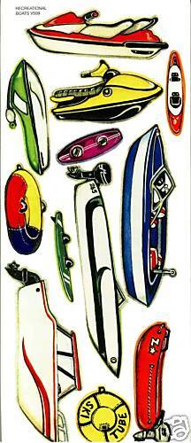 Speed BOAT JetSki Kayak Canoe Scrapbook Stickers  