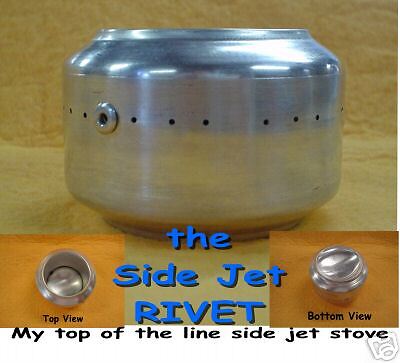 RIVET Side Jet Alcohol Stove w/integral Pot Stand  