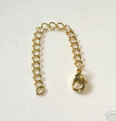 NECKLACE EXTENDER w LOBSTER CLASP GOLD Gp adjustable 3  