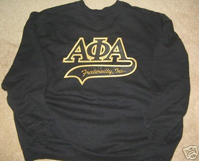 Alpha Phi Alpha crew sweatshirt w/tackle twill design  