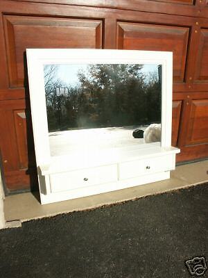   Tulloch Entry Bathroom Wall White Mirror shelf cabinet 32x33.5  