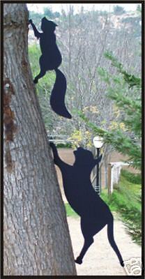 CAT CHASING SQUIRREL Silhouettes   SOLID STEEL  