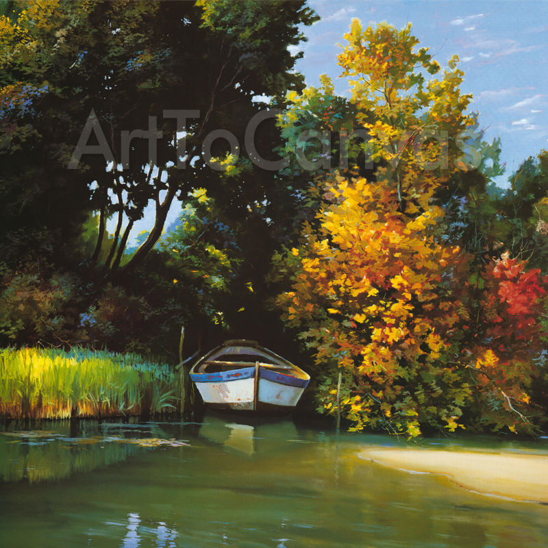 35x35 APPRODO SUL FIUME ADRIANO GALASSO LAKESIDE CANVAS  