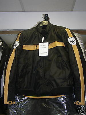 GIACCA MOTO BERIK NYLON E PELLE NERO/CREMA TG.56  